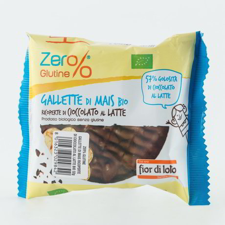 GALLETTE DI MAIS RICOPERTE DI CIOCCOLATO AL LATTE FIOR DI LOTO DupliClick