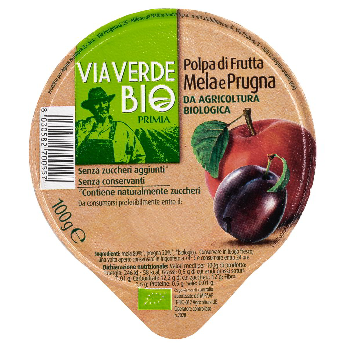 Polpa Di Frutta Mela E Prugna Via Verde Bio Primia Dupliclick