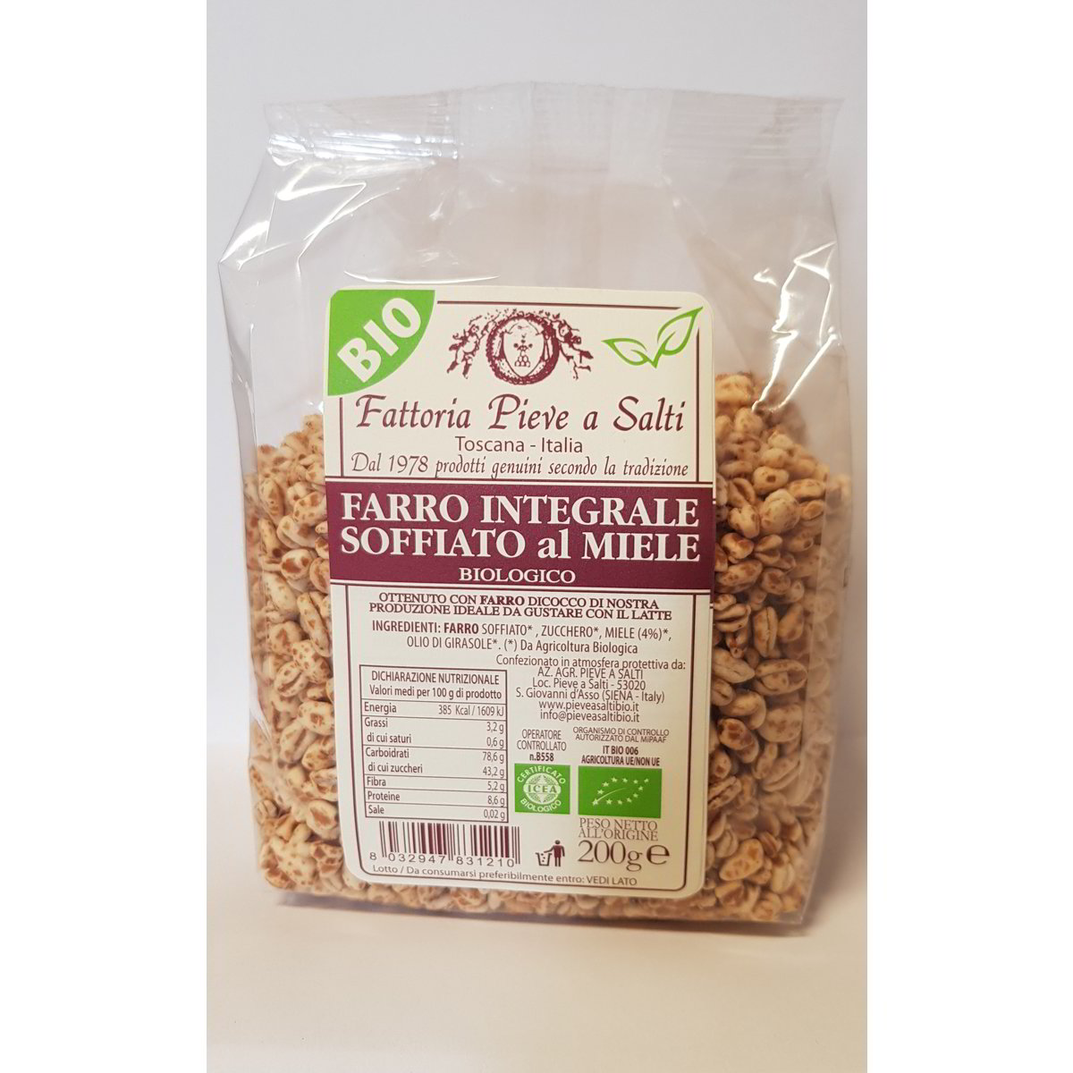 FARRO INTEGRALE SOFFIATO AL MIELE FATTORIA PIEVE A SALTI - DupliClick